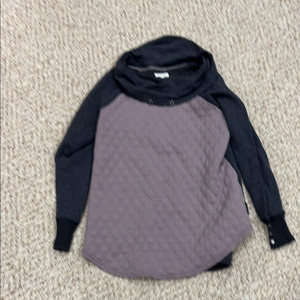 Maurices Black and Brown Cowl Neck Sweater